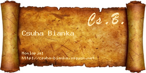 Csuha Bianka névjegykártya